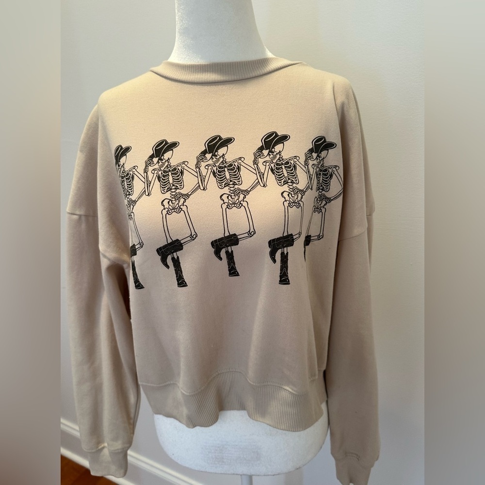 ALTARD STATE Dancing Skelton cowboy crew neck women’s size xs - Picture 2 of 10